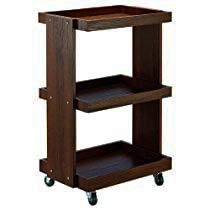 Vm decor 3-Tier Solid Wood Rolling Bar Cart Wine Serving Cart, Wheels,Utility Cart, Kitchen Storage Cart, Seasoning Rack on Wheel,for Dining Room Wine Serving Trolley (3 Tier, Brown) (3 Tier, White)