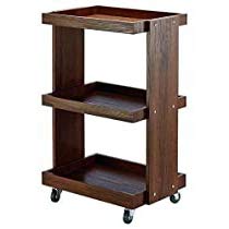 Vm decor 3-Tier Solid Wood Rolling Bar Cart Wine Serving Cart, Wheels,Utility Cart, Kitchen Storage Cart, Seasoning Rack on Wheel,for Dining Room Wine Serving Trolley (3 Tier, Brown) (3 Tier, White)