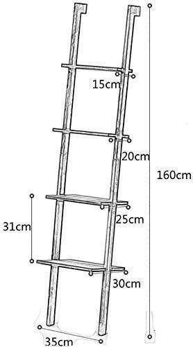 VM Decor 4-Tier Wooden Ladder Shelf - Modern Furniture for Living Room, Wooden Frame Bookcase, Plant Flower Stand, and Storage Rack Organizer with Stable Wooden Shelves