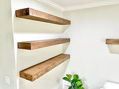 Vm Decor 18 Inch Floating Shelves For Wall Set Of 3, Rustic Wall Mounted Ledge Shelf For Bathroom, Bedroom, Living Room (Sheesham Wood)