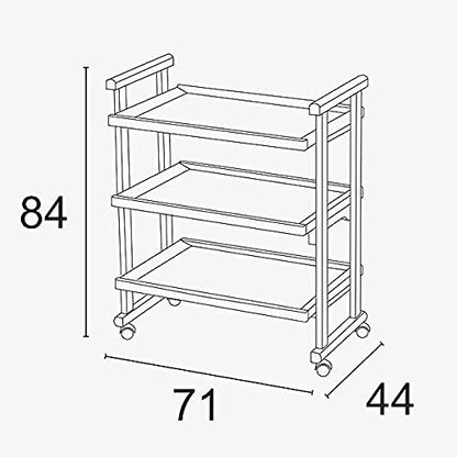 Vm decor 3-Tier Solid Wood Rolling Bar Cart Wine Serving Cart, Wheels,Utility Cart, Kitchen Storage Cart, Seasoning Rack on Wheel,for Dining Room Wine Serving Trolley (3 tier, Brown polish) (Style 17)