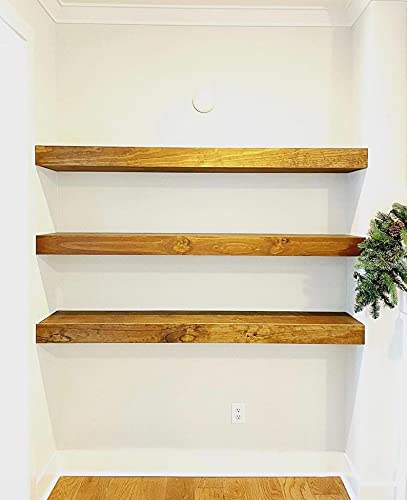 Vm Decor 18 Inch Floating Shelves For Wall Set Of 3, Rustic Wall Mounted Ledge Shelf For Bathroom, Bedroom, Living Room (Sheesham Wood)