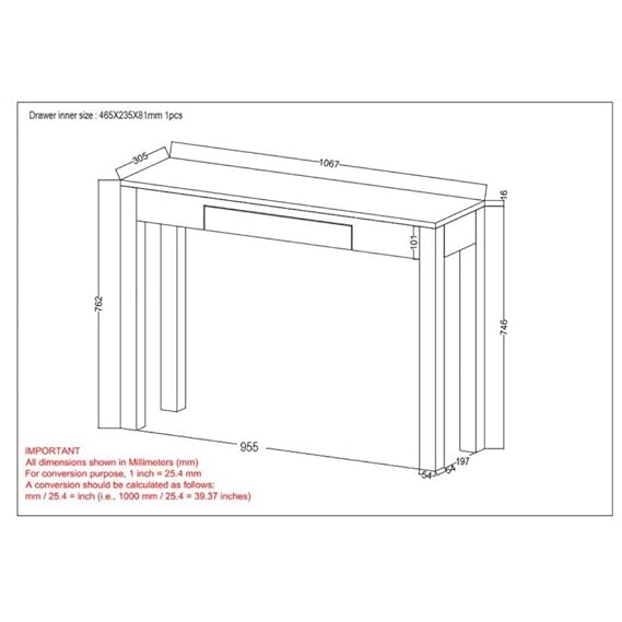 Khezzart Sheesham Wood One Drawer Folding Study Table for Living Room | Console Table | Provincial Teak Finish