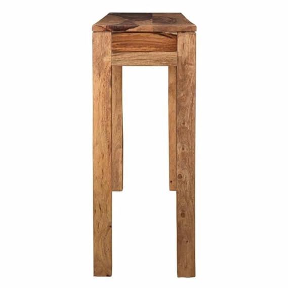 Khezzart Sheesham Wood One Drawer Folding Study Table for Living Room | Console Table | Provincial Teak Finish